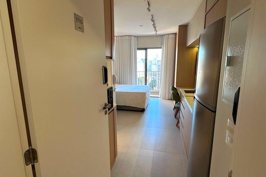 Cozinha de apartamento para alugar com 1 quarto, 24m² em Vila Olímpia, São Paulo