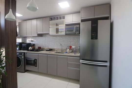 Cozinha - Armários de apartamento à venda com 2 quartos, 50m² em Estância Velha, Canoas
