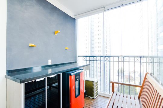Varanda da Sala de apartamento para alugar com 1 quarto, 65m² em Vila Augusta, Guarulhos