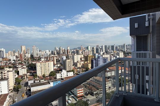 Varanda da Sala de apartamento para alugar com 1 quarto, 38m² em Macuco, Santos