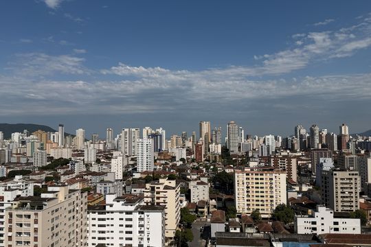 Varanda da Sala de apartamento para alugar com 1 quarto, 38m² em Macuco, Santos
