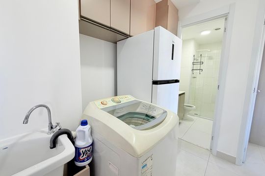 Sala/cozinha  de apartamento para alugar com 2 quartos, 59m² em Brooklin, São Paulo