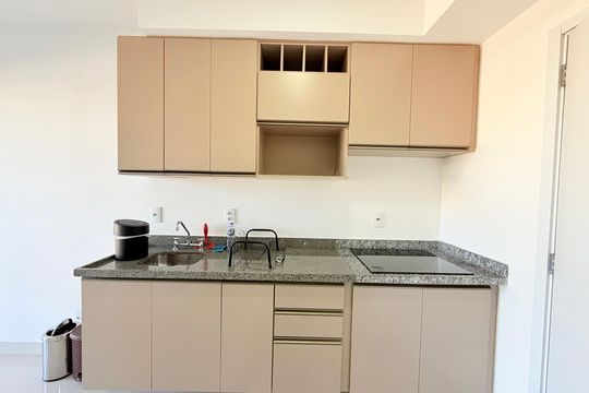 Sala/cozinha  de apartamento para alugar com 2 quartos, 59m² em Brooklin, São Paulo