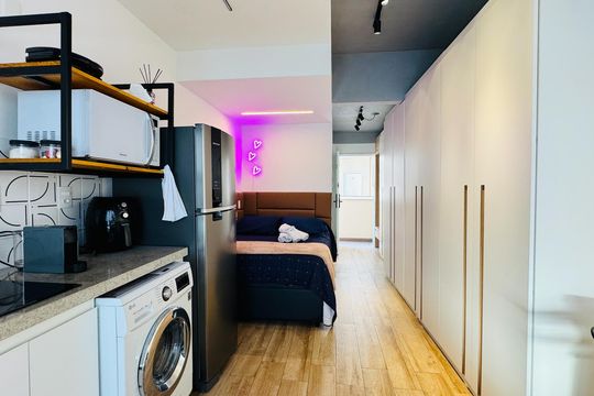 Cozinha de apartamento para alugar com 1 quarto, 24m² em Boqueirão, Santos