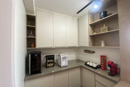 Cozinha de apartamento à venda com 2 quartos, 58m² em Vila Monte Alegre, São Paulo