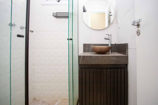 Banheiro da Suíte de apartamento à venda com 3 quartos, 78m² em Centro, Diadema