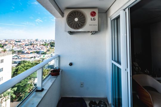 Varanda da Sala de apartamento para alugar com 2 quartos, 70m² em Planalto, Belo Horizonte