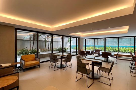 Área comum de kitnet/studio para alugar com 1 quarto, 47m² em Pinheiros, São Paulo