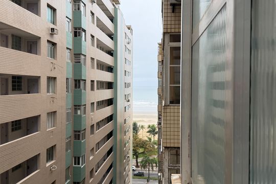 Vista da Sala de apartamento para alugar com 1 quarto, 39m² em José Menino, Santos