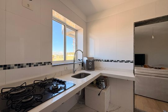 Cozinha de apartamento à venda com 2 quartos, 70m² em Vila Helena, Santo André