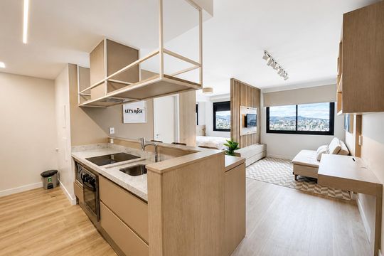 Cozinha de apartamento para alugar com 1 quarto, 42m² em Petrópolis, Porto Alegre