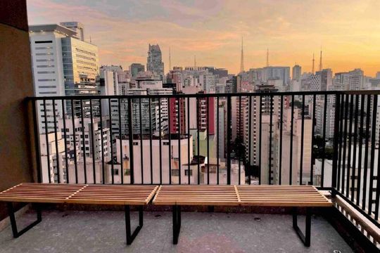 Varanda de kitnet/studio à venda com 1 quarto, 20m² em Bela Vista, São Paulo