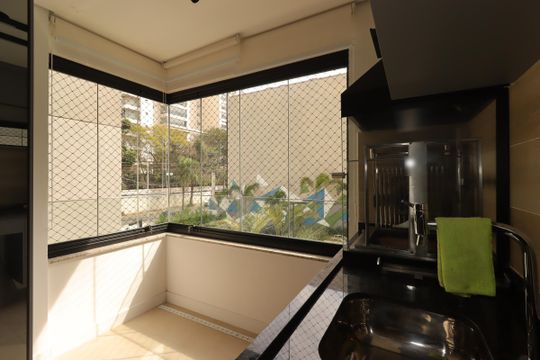 Varanda Gourmet de apartamento à venda com 3 quartos, 93m² em Campestre, Santo André