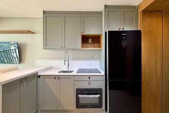 Cozinha de kitnet/studio para alugar com 1 quarto, 25m² em Santo Amaro, São Paulo
