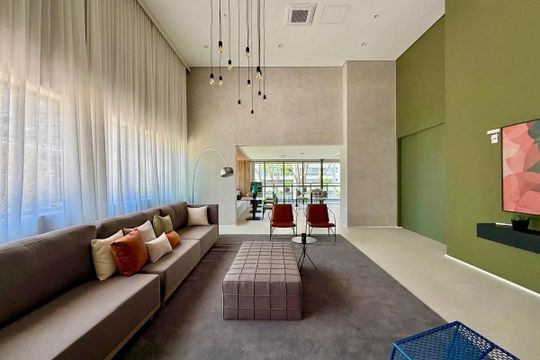 Área comum de kitnet/studio para alugar com 1 quarto, 25m² em Santo Amaro, São Paulo