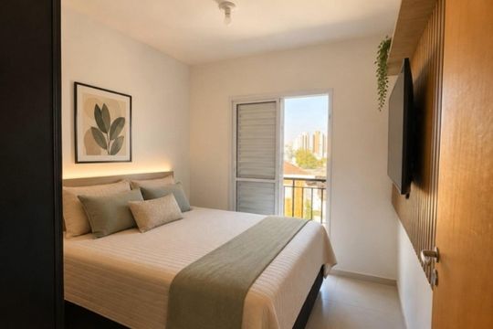 Quarto de apartamento à venda com 1 quarto, 36m² em Vila Elze, São Paulo