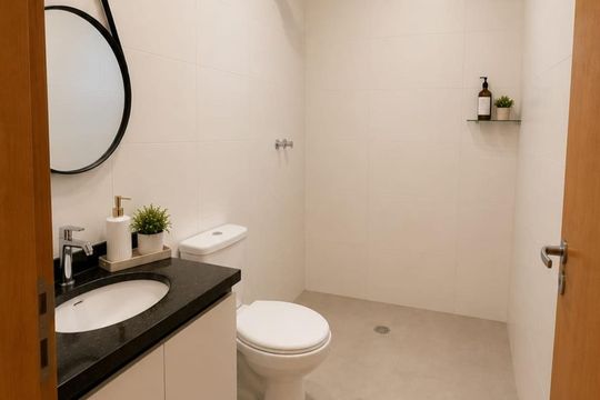 Banheiro de apartamento à venda com 1 quarto, 36m² em Vila Elze, São Paulo