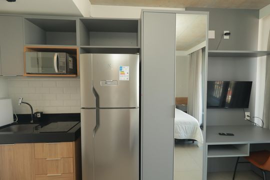 Cozinha de kitnet/studio para alugar com 1 quarto, 27m² em Vila Mariana, São Paulo