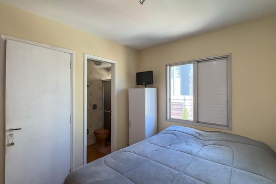 Quarto Suíte de apartamento à venda com 1 quarto, 37m² em Jardim das Acacias, São Paulo