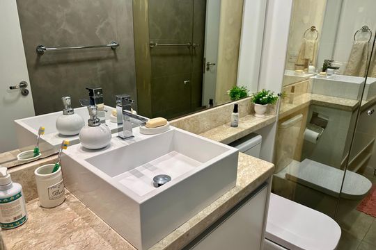 Banheiro 2 de apartamento para alugar com 2 quartos, 78m² em Santo Amaro, São Paulo