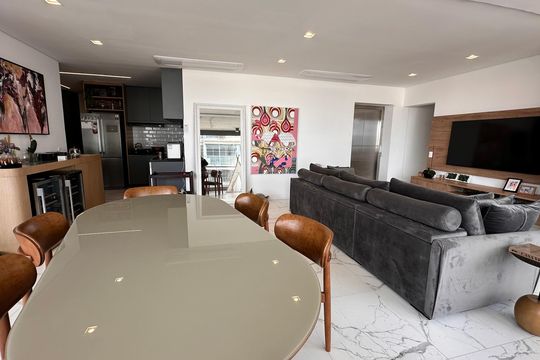 Varanda da Sala de apartamento para alugar com 3 quartos, 167m² em Jardim das Acacias, São Paulo