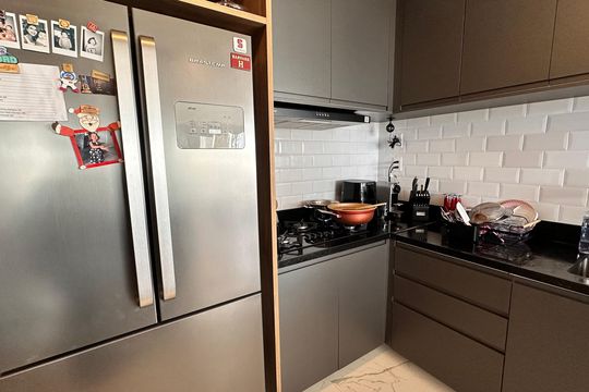 Cozinha de apartamento para alugar com 3 quartos, 167m² em Jardim das Acacias, São Paulo