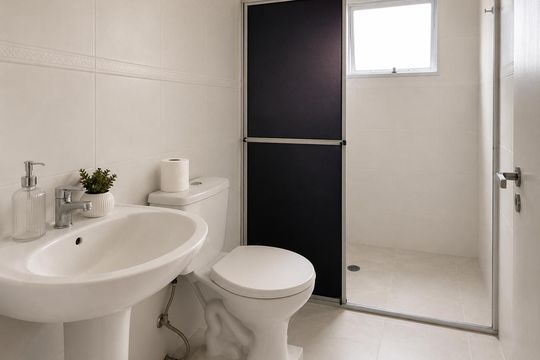 Banheiro de apartamento à venda com 2 quartos, 54m² em Vila Jordanopolis, São Bernardo do Campo
