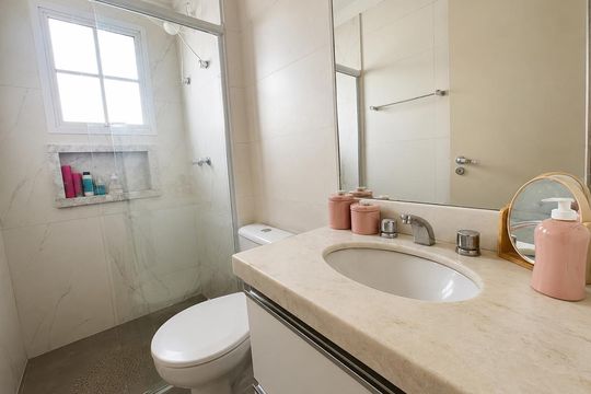 Banheiro de casa de condomínio à venda com 3 quartos, 150m² em Casa Bella Bosque Residencial, Indaiatuba
