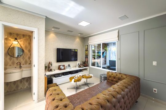 Sala de casa de condomínio à venda com 3 quartos, 150m² em Casa Bella Bosque Residencial, Indaiatuba
