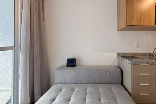 Sala de apartamento para alugar com 1 quarto, 30m² em Brooklin, São Paulo