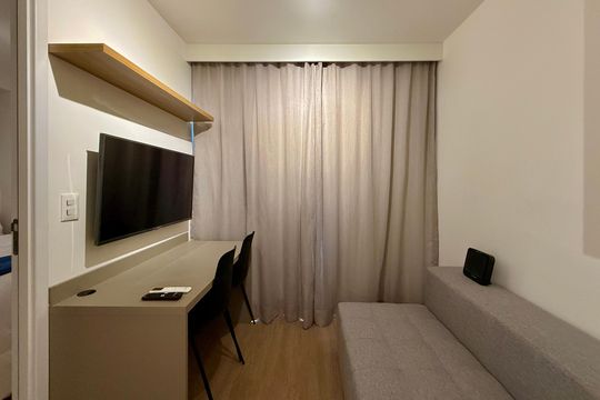 Sala de apartamento para alugar com 1 quarto, 30m² em Brooklin, São Paulo