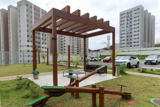 Área externa de apartamento à venda com 1 quarto, 65m² em Palmeiras, Belo Horizonte