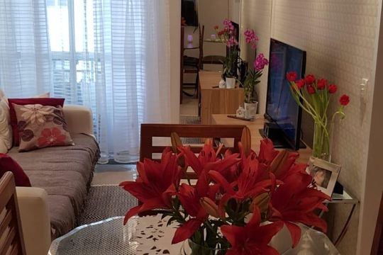 Sala de casa de condomínio à venda com 3 quartos, 70m² em City América, São Paulo