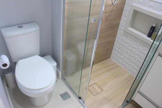 Banheiro da Suíte de apartamento à venda com 2 quartos, 73m² em Osvaldo Cruz, São Caetano do Sul
