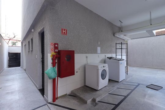 Área Comum - Lavanderia de kitnet/studio para alugar com 1 quarto, 23m² em Vila Sao Pedro, Santo André