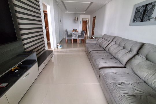 Sala de apartamento para alugar com 3 quartos, 118m² em Vila Caiçara, Praia Grande