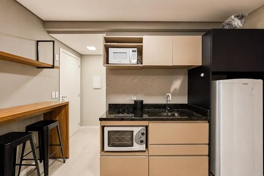 Cozinha de kitnet/studio para alugar com 1 quarto, 25m² em Vila Nova, Novo Hamburgo