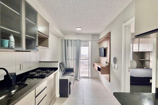 Sala/Cozinha de apartamento para alugar com 1 quarto, 36m² em Belenzinho, São Paulo