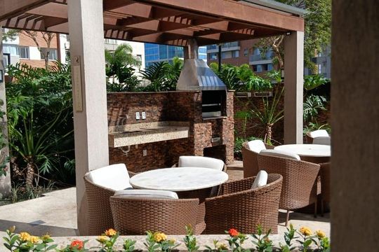 Área comum - Churrasqueira de apartamento para alugar com 1 quarto, 63m² em Barra da Tijuca, Rio de Janeiro
