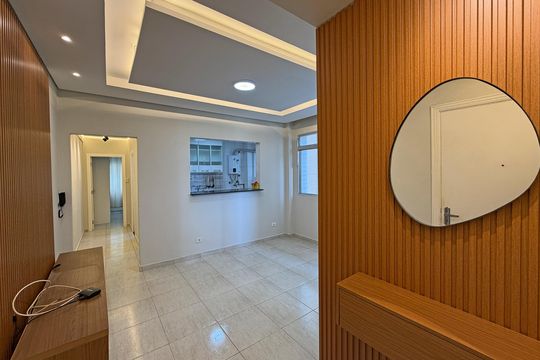 Sala de apartamento para alugar com 1 quarto, 59m² em Aparecida, Santos
