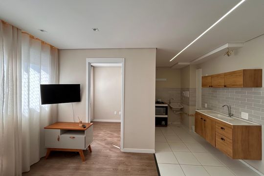 Sala  de apartamento para alugar com 2 quartos, 34m² em Jardim Caravelas, São Paulo