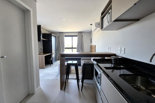 Cozinha de kitnet/studio para alugar com 1 quarto, 25m² em Vila Nova, Novo Hamburgo