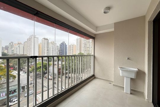 Varanda de apartamento para alugar com 1 quarto, 37m² em Indianópolis, São Paulo