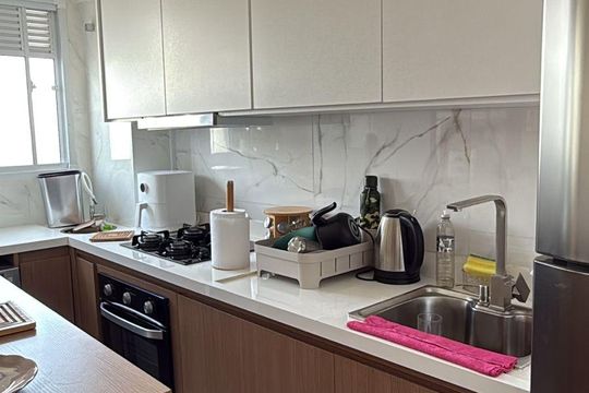 Cozinha de apartamento à venda com 2 quartos, 47m² em Jardim Celeste, São Paulo