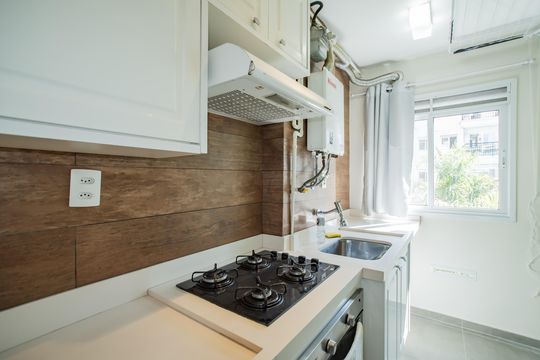 Cozinha de apartamento à venda com 1 quarto, 64m² em Vila Monte Alegre, São Paulo