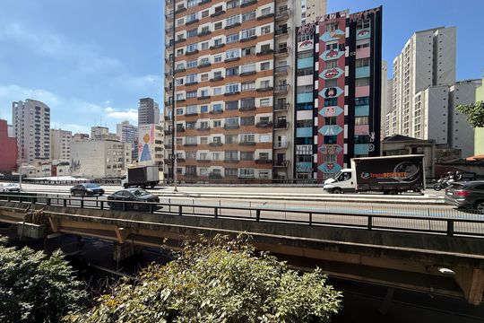 Vista da varanda da sala de apartamento à venda com 1 quarto, 50m² em Vila Buarque, São Paulo