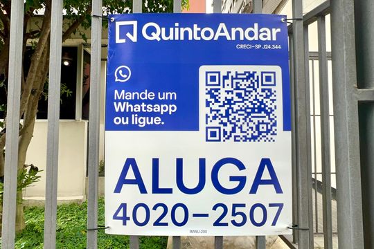 Placa de apartamento para alugar com 1 quarto, 40m² em Cerqueira César, São Paulo