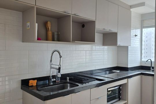 Cozinha e Área de Serviço de apartamento para alugar com 2 quartos, 44m² em Vila Nova Bonsucesso, Guarulhos