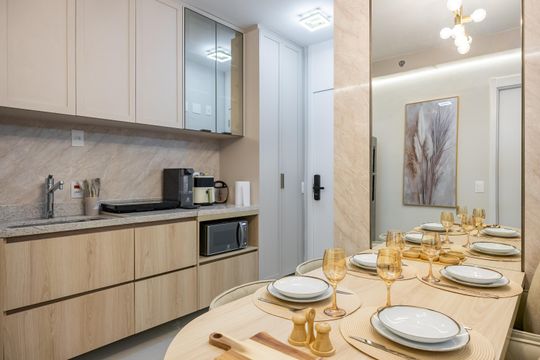 Cozinha de apartamento para alugar com 1 quarto, 37m² em Pompeia, São Paulo