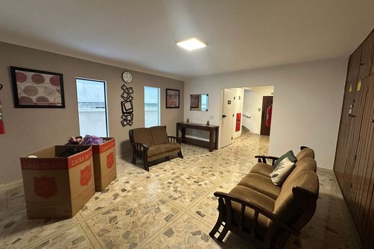 Hall de entrada de apartamento para alugar com 1 quarto, 50m² em Boa Vista, São Vicente